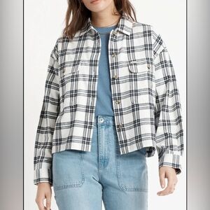 Brixton Bowery Boxy Fit Organic Cotton Light Weight Flannel Shirt SMALL